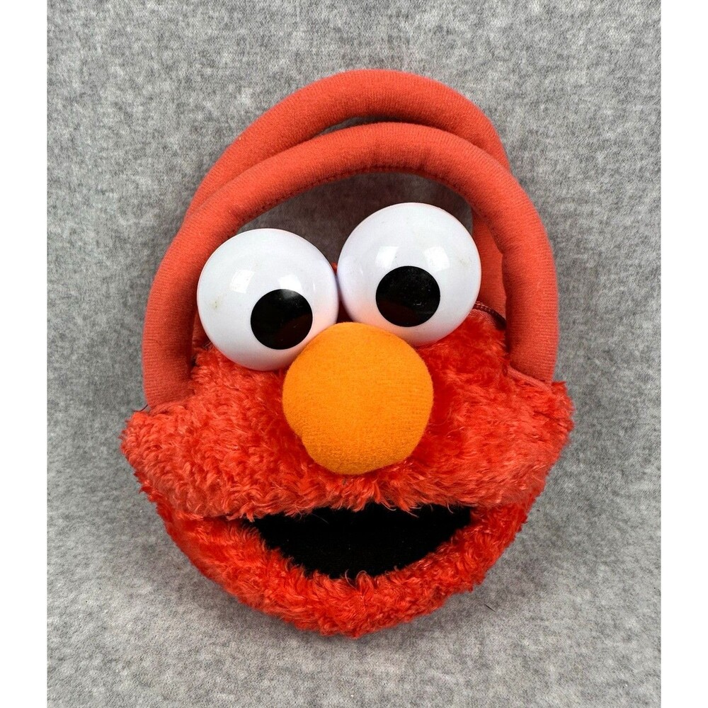 Sesame Street Elmo Plush Head Carry Bag Purse w/ Handle Zipper Small